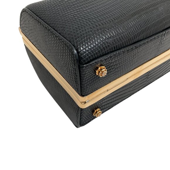 Tyler Ellis Black Lizard Small Jamie Doctor Bag - Picture 6 of 10